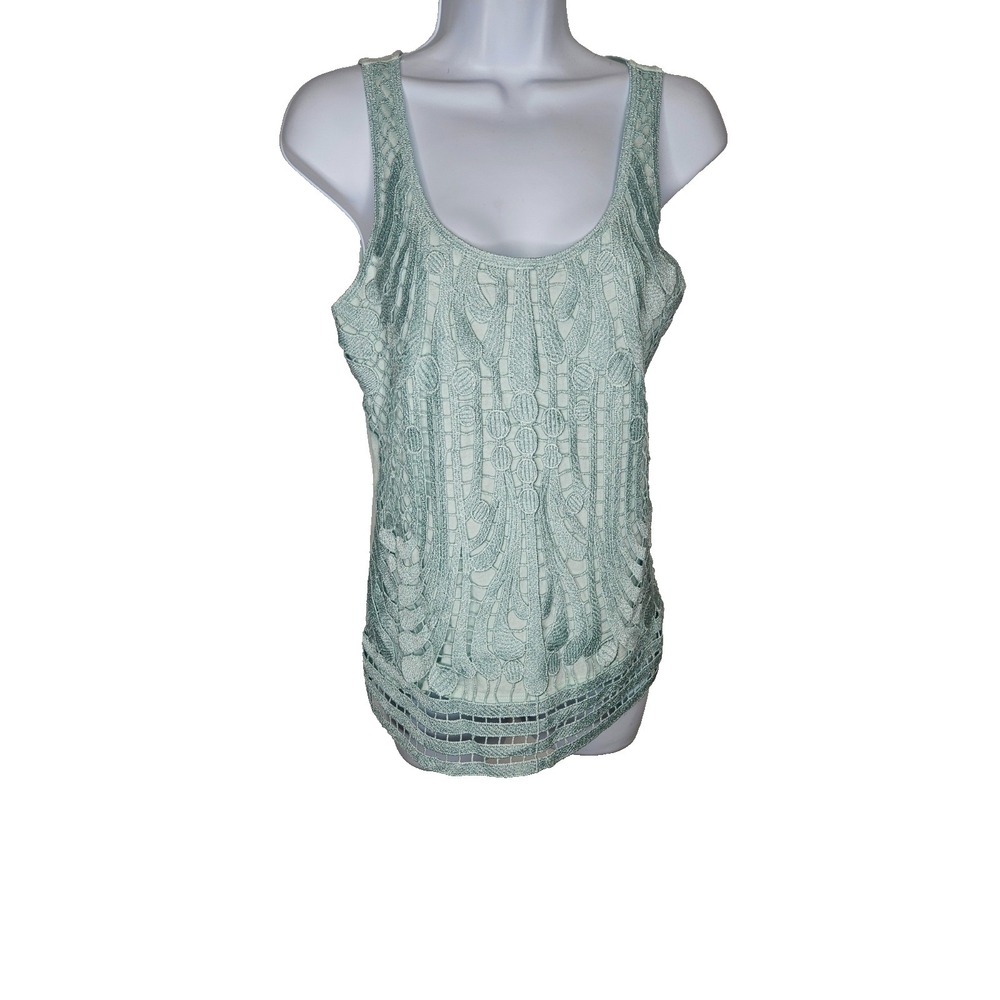 Express Mint Lace Tank Top Sleeveless Crochet Boho Festival S Romantic Soft Girl